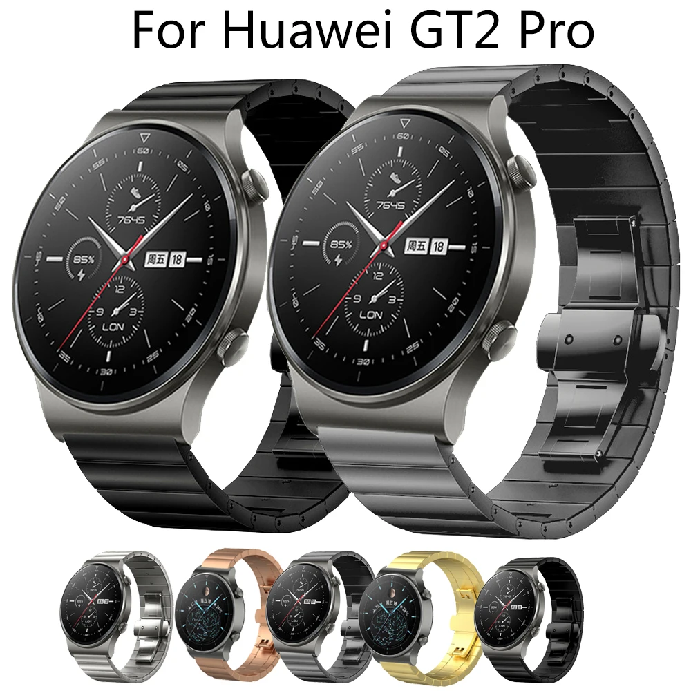 Ремешок из нержавеющей стали для Huawei Watch GT 2 Pro металлический браслет GT2 2e 46