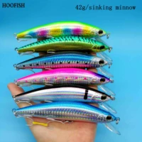hoofish 4pcslot sinking minnow fishing lure 42g120mm 7colors artificial para pesca leurre peche fishing tackle