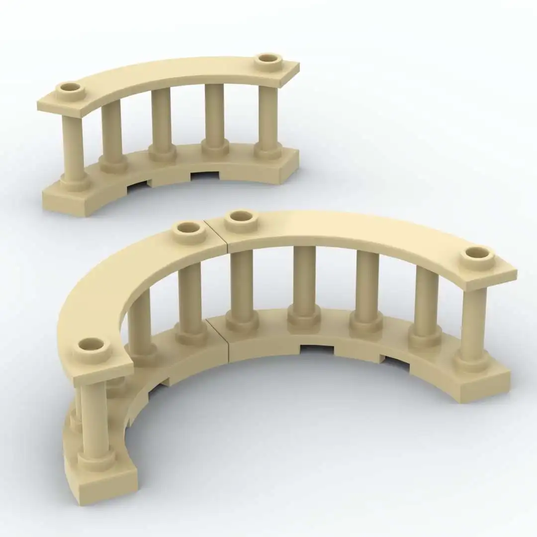 

52pcs Fence Building Block Parts Assembles Bricks Toy 4x4x2 Quarter Round Spindled with 2 Studs 30056 Children Gifts