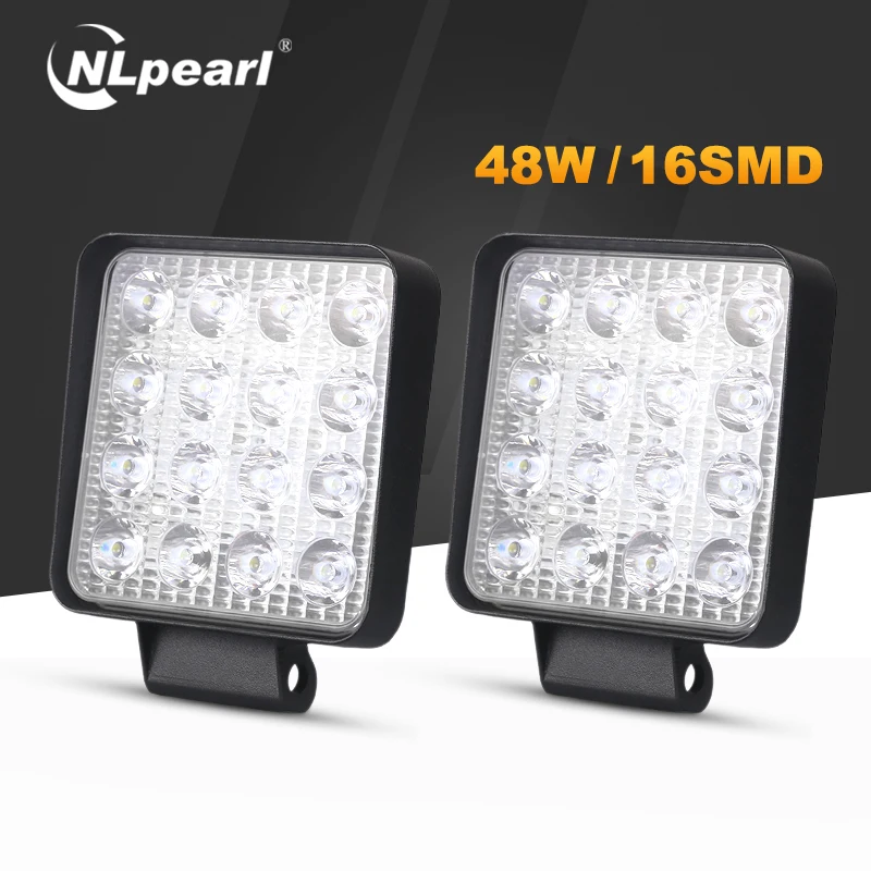Nlpearl 2x4 дюймов Автомобильный светильник в сборе 42 Вт 48 Вт светодиодный противотуманный светильник s для грузовиков Рабочий СВЕТОДИОДНЫЙ светильник для 4x4 внедорожника ATV UTV трактор 12 В 24 В