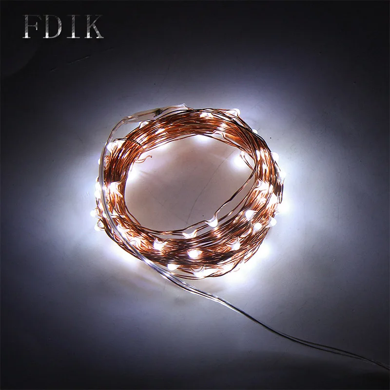 Cold White Светодиодный строка светильник Медный провод Fariy светильник, USB/Батарея работает Гирлянда украшение 2 м 5 м 10 м, свадьбы, Рождества, светильник вечерние светильник s - Испускаемый цвет: Cold White