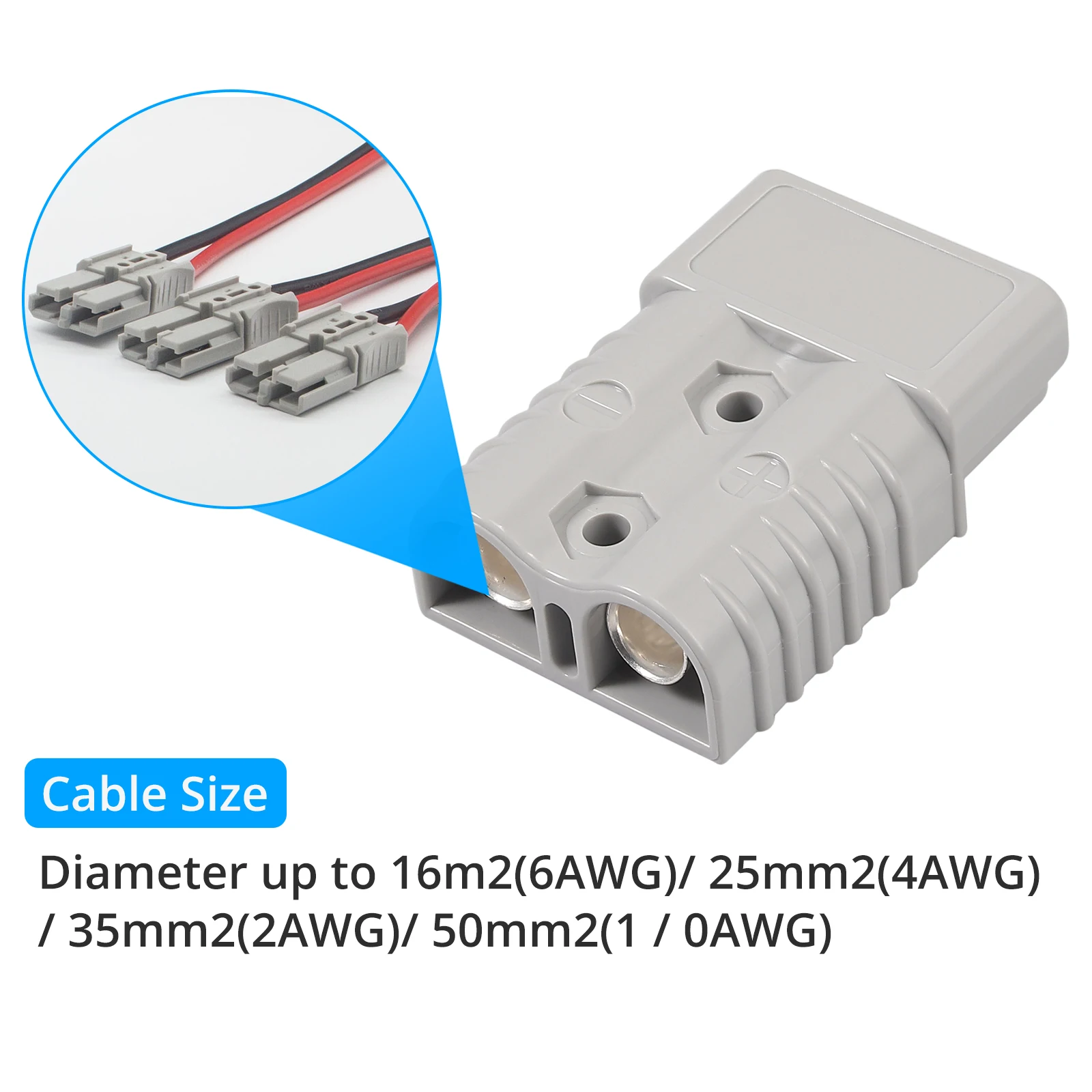 2 Pcs 175A Anderson plug 175A/ forklift battery charging connector With 1/0 AWG Silver Solid Copper Terminal | Обустройство дома