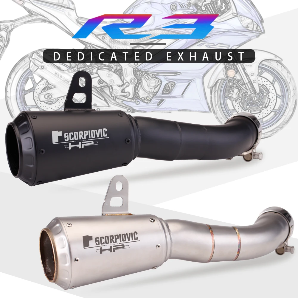 

R3 r25 mt03 ak motorcycle exhaust silencer slip on exhaust for yamaha R3 YZF-R25 MT-03 mt03 2015 2016 2017 2018 with ak laser