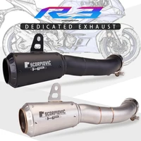 r3 r25 mt03 ak motorcycle exhaust silencer slip on exhaust for yamaha r3 yzf r25 mt 03 mt03 2015 2016 2017 2018 with ak laser