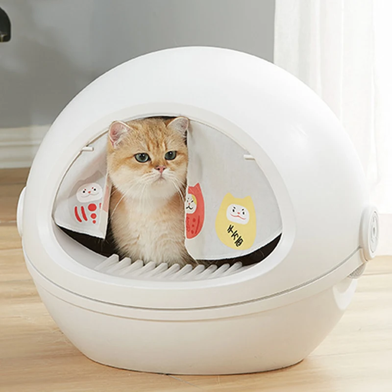 Excrement Basin Closed Round Deodorant And Tasteless Anti-splash Litter Basin Cat Supplies