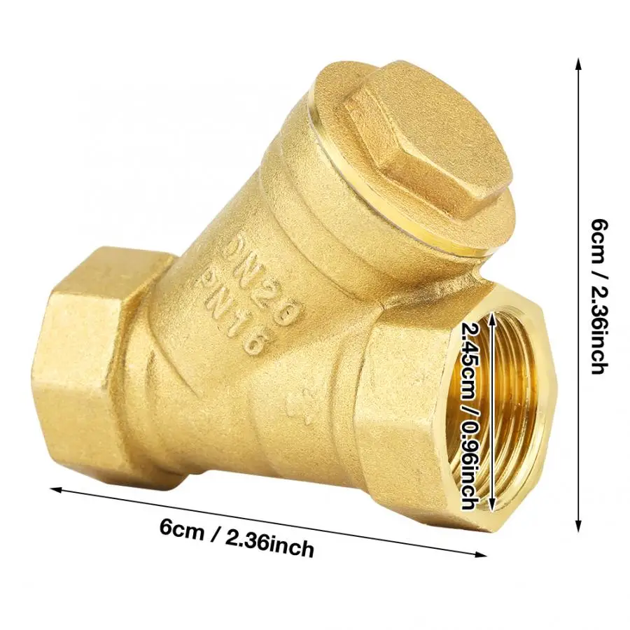 3/4" BSPP Female Thread Y Shaped Brass Strainer Filter Valve Connector for Water Oil Separation Tools | Обустройство дома