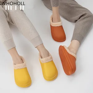 Excellent winter new ins cotton slippers women's thick soled outdoor anti wrinkle can be worn outside fashion Baida home men
