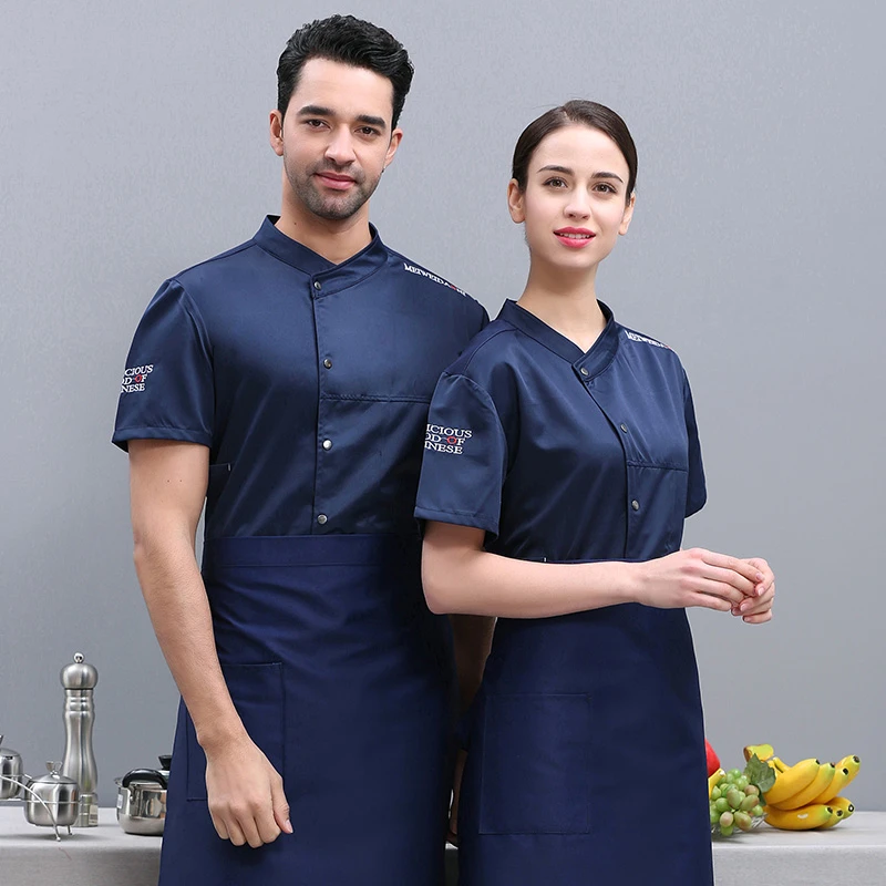 Головная куртка шеф-повара повседневная однобортная Униформа с коротким рукавом