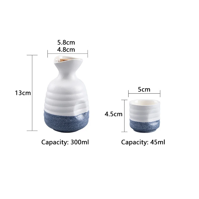 

Japanese Creative Wine Set Ceramic Wine Glass White Wine Sake Pot 1pcs Hip Flask 4Pcs Cups Set