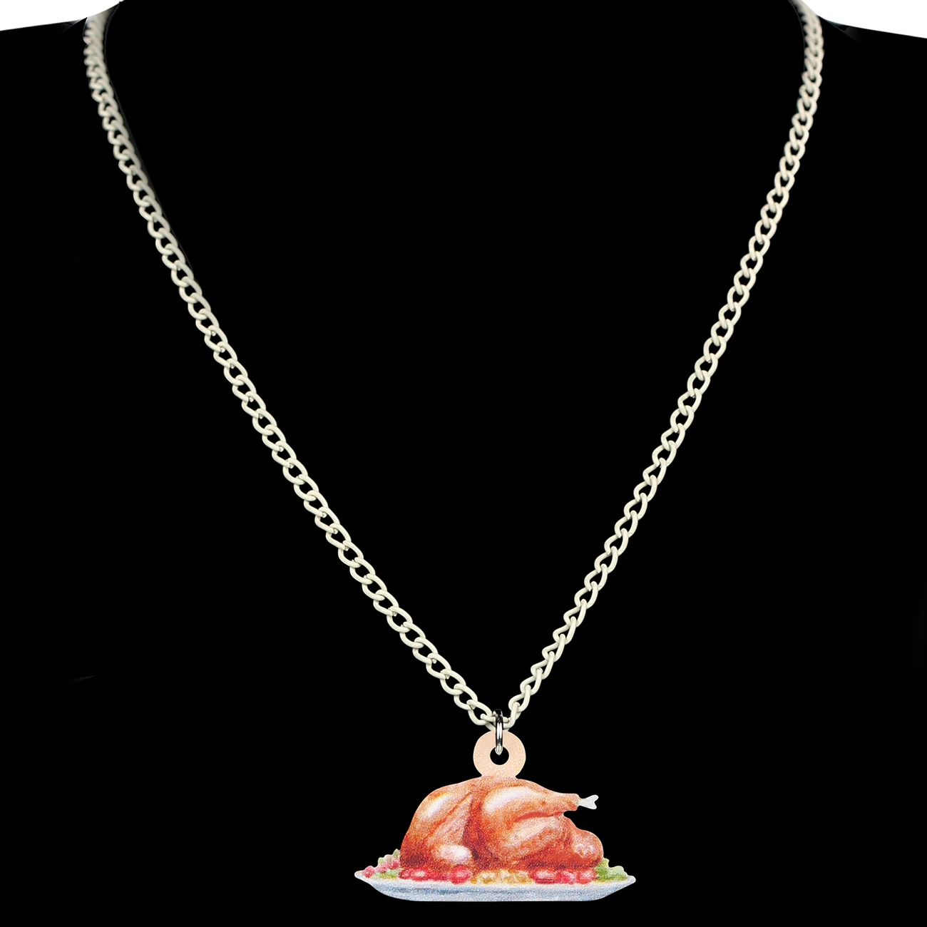 Bonsny Acrylic Thanksgiving Roast Turkey Chicken Jewelry Set Necklace Earrings Festival Decorations For Women Girl Teen Kid Gift | Украшения