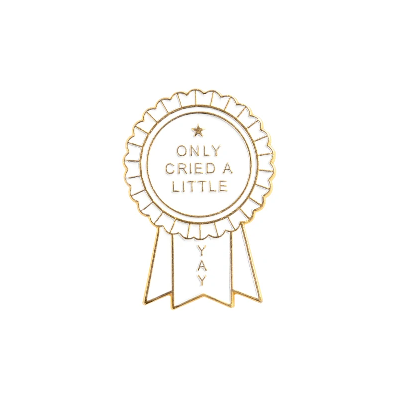 

White Lapel Pin Enamel Brooches Cartoon Award Medal for Clothes Backpack Badges Simple Jewelry Gift For Friends Kids