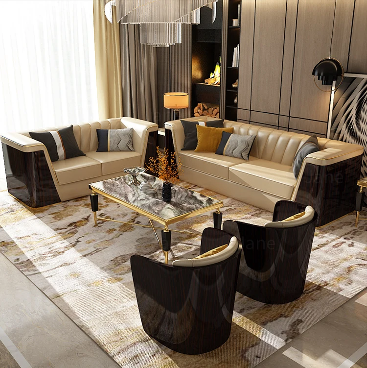 Элегантный металлический журнальный столик в европейском стиле с мраморной