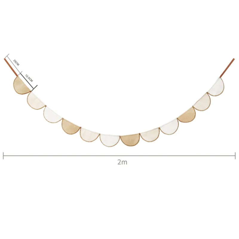 Nordic стене висит украшение гирлянды из флажков хлопка и льна Детская комната фон