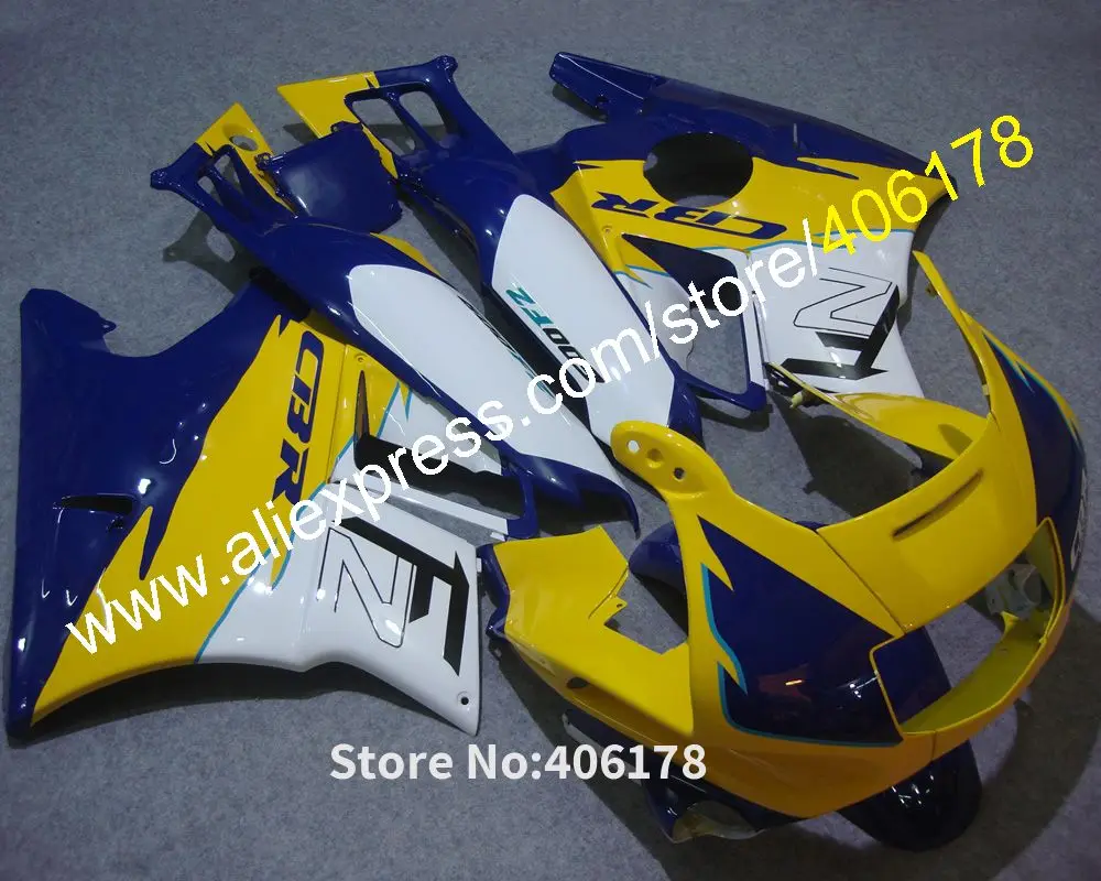 Дешевый обтекатель для мотоцикла Подходит Honda 91 94 CBR600 F2 1991 1994 CBR 600 F желтые и белые