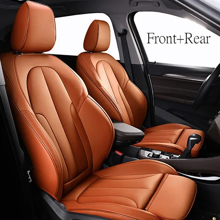 Oange Кожаные чехлы для сидений автомобиля на заказ для NISSAN X-Trail Qashqai SYLPHY Geniss LIVINA March Tiida Teana чехлы для сидений автомобилей - Название цвета: Oange