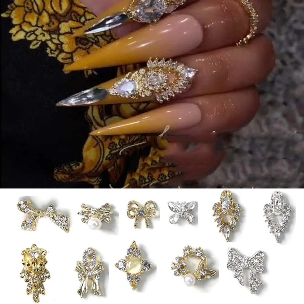 

10 pcs of luxury charm (gold) use for nails art design 2022 Charm - Happy New Year Nails Art Decoration Charms