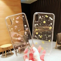 fashion flowers bling flowers transparent silicone phone case for iphone 12 pro max 11 pro max xr xs max 6 6s 7 8 plus cover