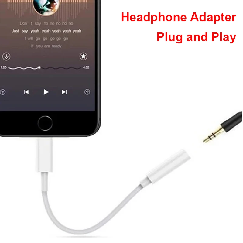 

Headphone Adapte For Apple Lightning to 3 5 mm Jack Audio Adapter Cable For iPhone 7 Earphone Converter Mobile Phone Accessories