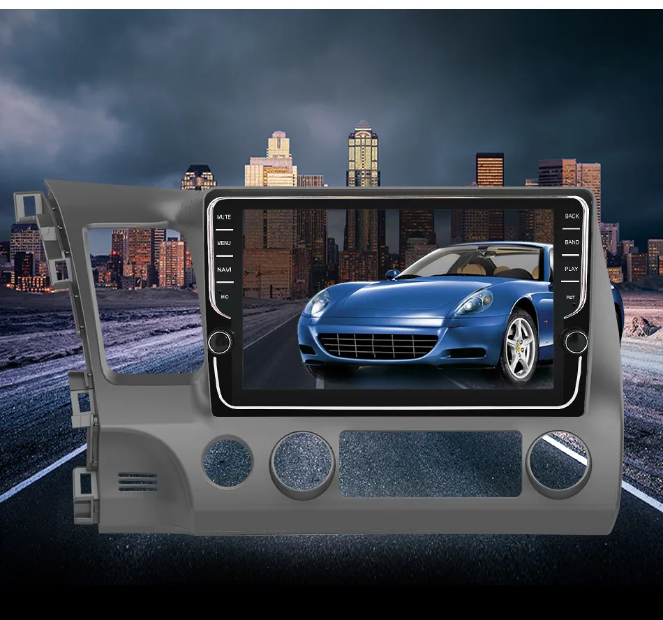 Eunavi 4G+ 64G 2 DIN ips Android 9,0 автомобильный Радио Мультимедиа Видео плеер gps для Honda Civic 2006-2011 2din автомобильный ПК 9 дюймов без dvd