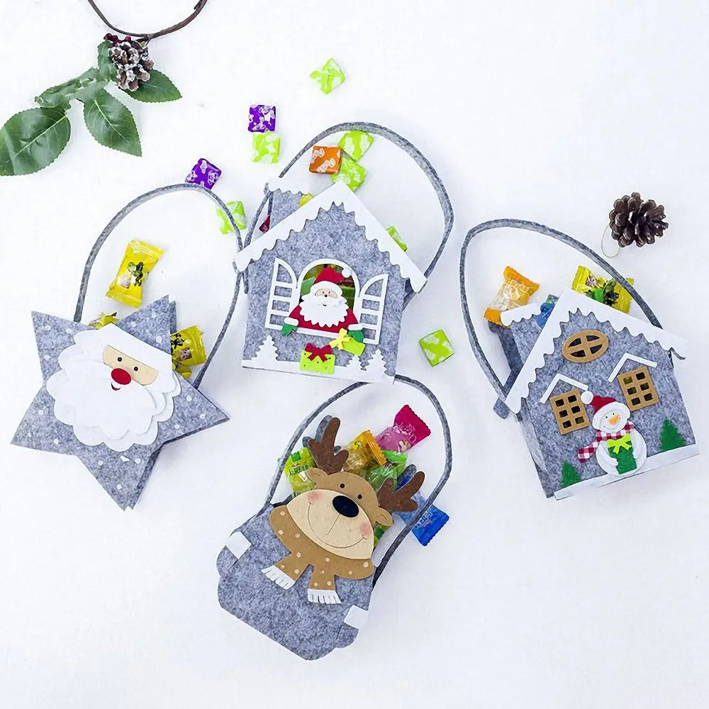 1 шт. милые фетровые рождественские подарочные пакеты мини для праздника
