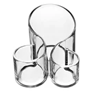 3 слота для макияжа Кисти для макияжа Органайзер для кистей для макияжа арт акриловой для рабочего стола, карандаш-подводка для глаз контейнер для хранения ватных палочек контейнер Ванная комната