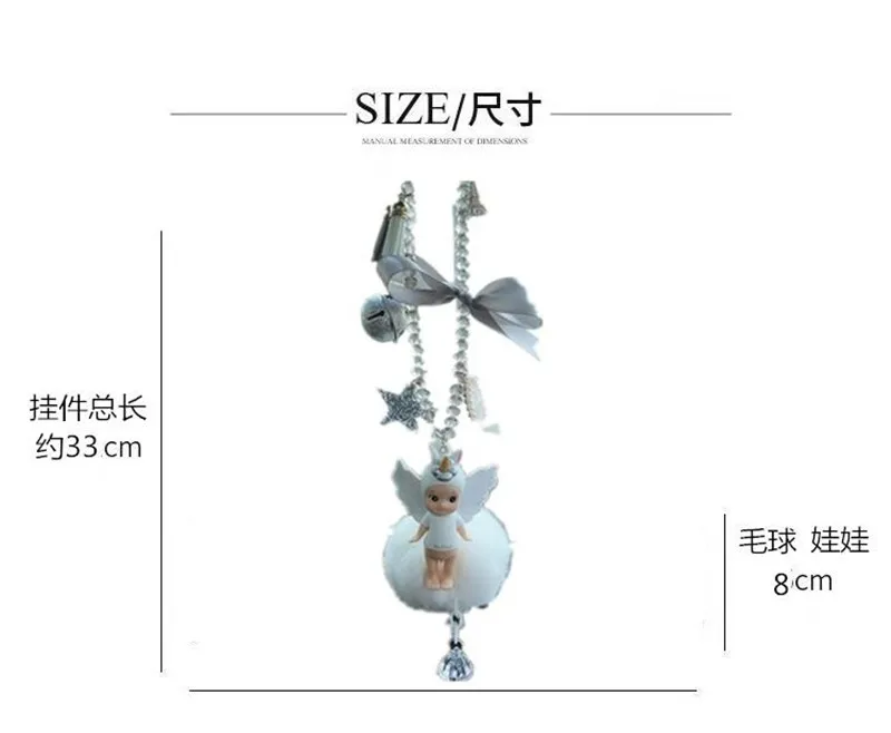 Cartoon Angel Doll Car Rearview Mirror Pendant Hanging Ornaments Auto Decoration Accessories Cupid Demon Unicorn | Автомобили и