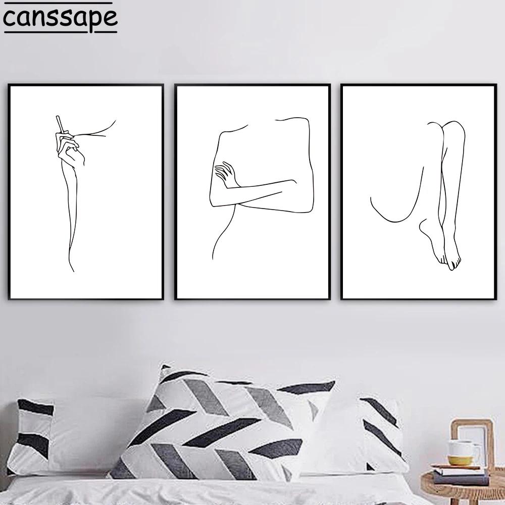 Абстрактная Женская Живопись на холсте рисование настенное искусство