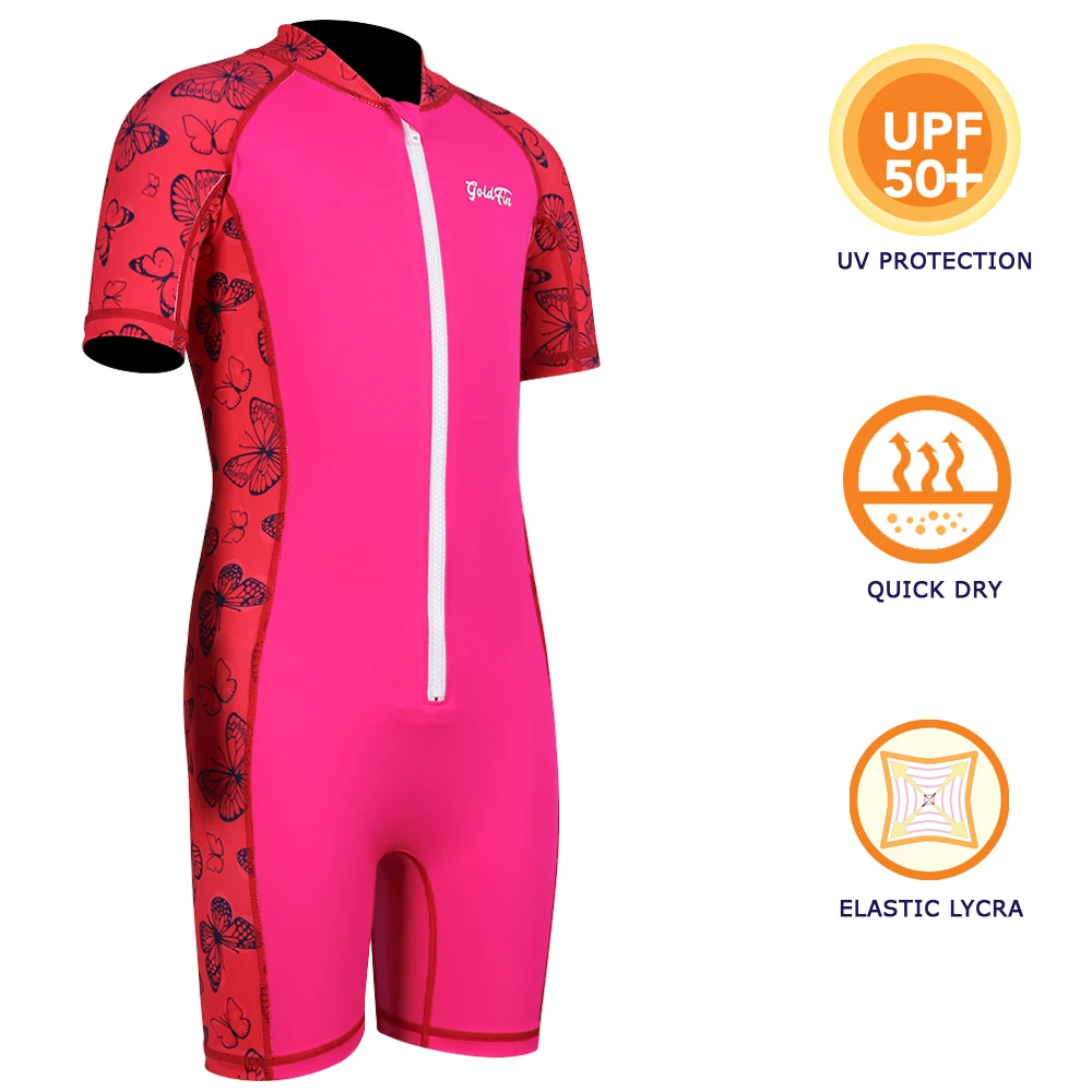 Детский купальный костюм для девочек Быстросохнущий сплошной купальник с