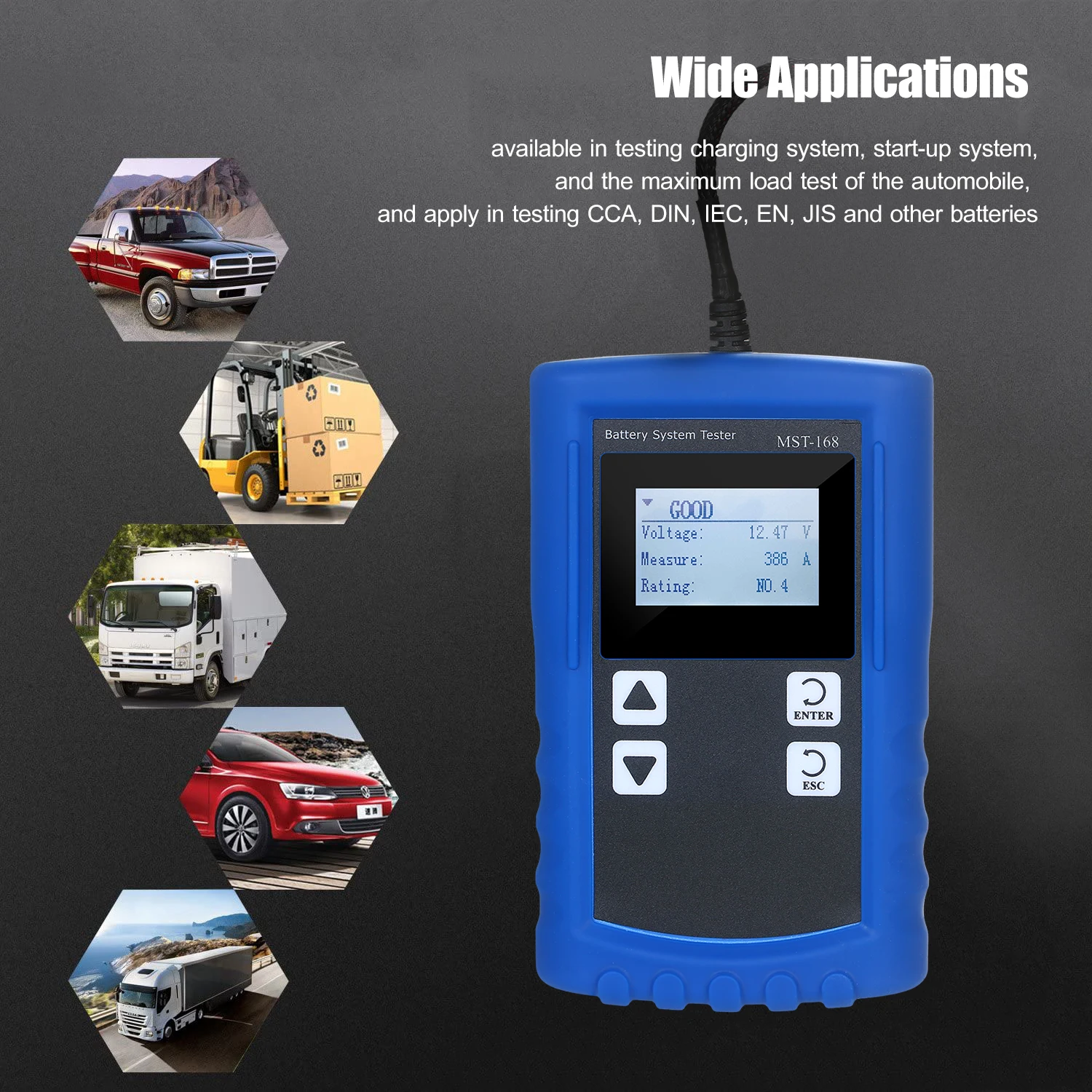 

Digital Battery Tester High Accuracy Battery Analyzer Automobile Vehicle Battery Capacity Diagnostic Tool Testing Gauge CCA