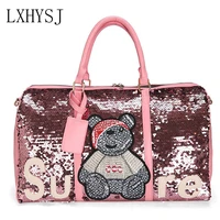 womens travel bag large capacity duffle bags fashion sequins luggage pack high quality handbag multifunctional weekend package