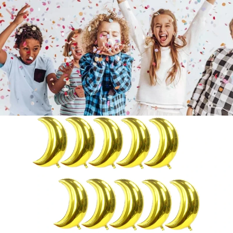 

36inch 10pcs Moon Aluminumoon Aluminum Foil Balloon Baptism Party Toys Supplies