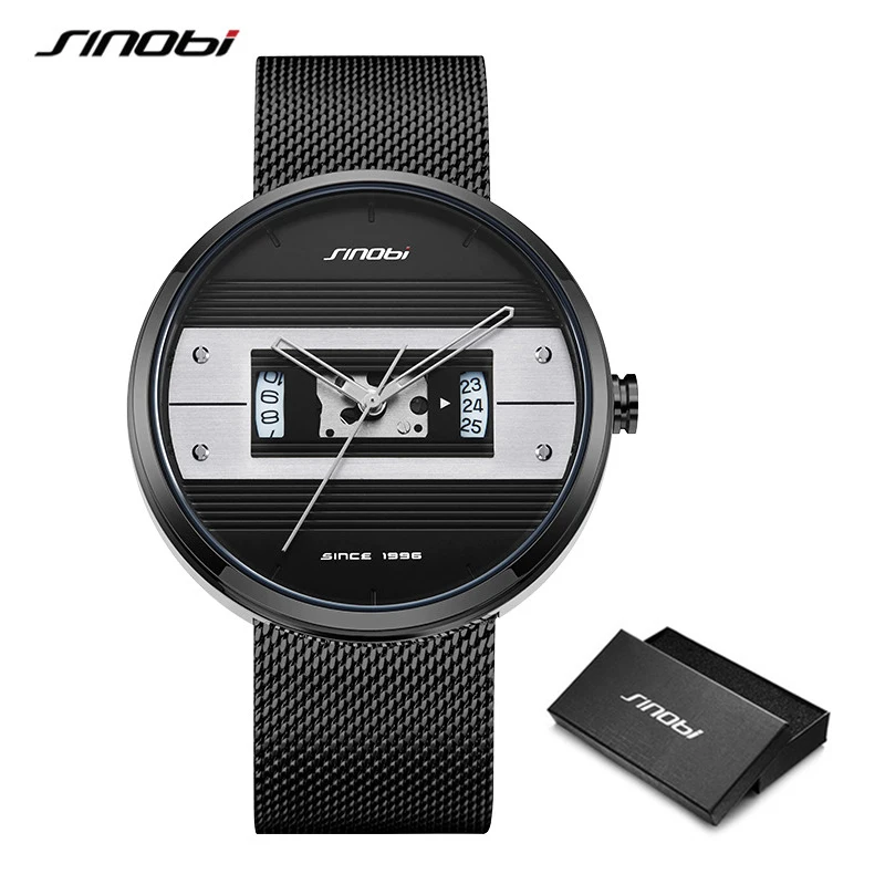 Часы наручные Sinobi Мужские Водонепроницаемые креативные брендовые Роскошные