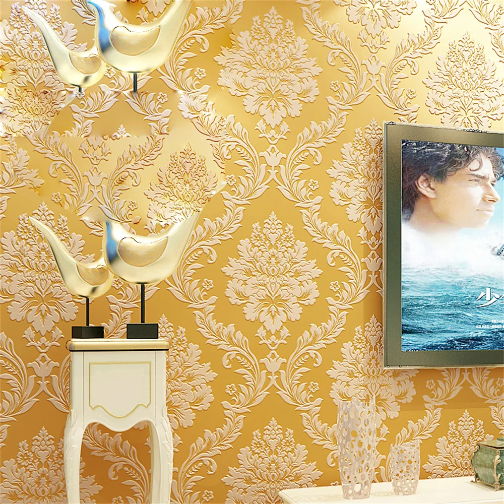 Самоклеящиеся водонепроницаемые 3d обои в европейском стиле роскошные