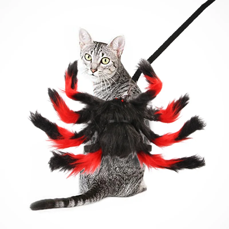 Small Dog Costumes Halloween Christmas Chest Back Creative Cat Dog Spider Transformation Costume Pet Cat Dress Up Accessories