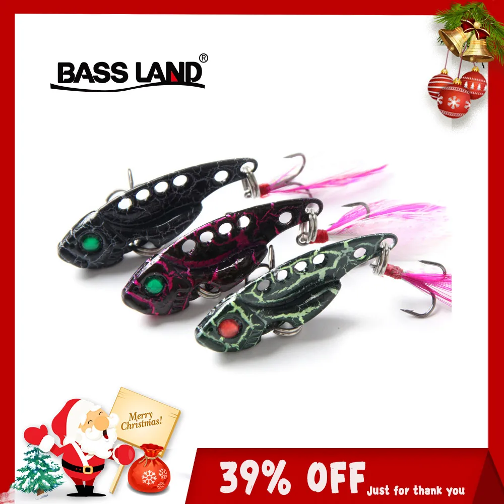 Bassland VIB 1 шт. 3D металлическая ложка рыболовная приманка 18 см 7 г 3 цвета трещина