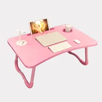 Folding Laptop Table Notebook Desk Breakfast Serving Bed Trays Adjustable with Flip Top Legs Computer Desk Stand with Light Fan