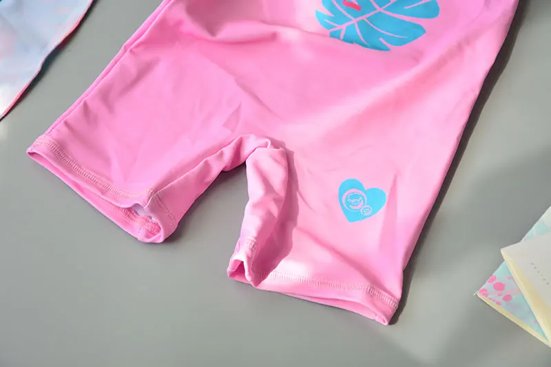 Funfeliz 3D Flamingo Baby Girls Swimwear One Piece Swimsuit for Girl Children Swim Suit Kids Bather matching hat 1T-8T YZ19013 images - 6