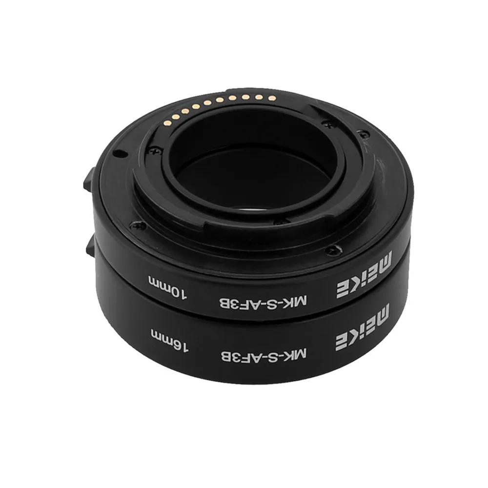 Meike MK-S-AF3-B Plastic Extension Tube Close Shot Adapter Ring Lens for Auto Focus Sony NEX Micro DSLR 10mm 16mm E-Mount Camera