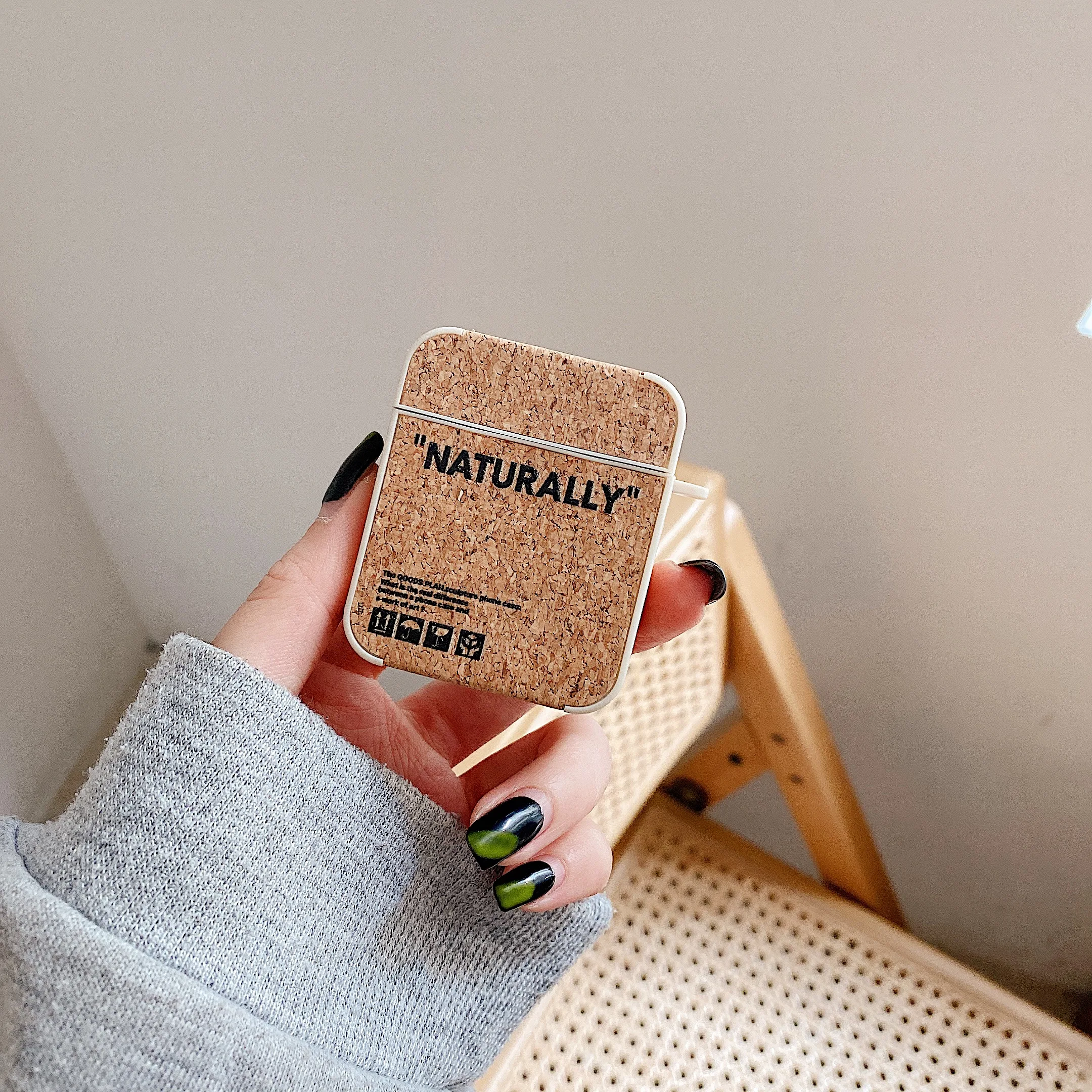 

Wood Grain Feeling Label Case For AirPods 1 2 3 Pro Charging Hard Cover Wireless Bluetooth Earphone Cases