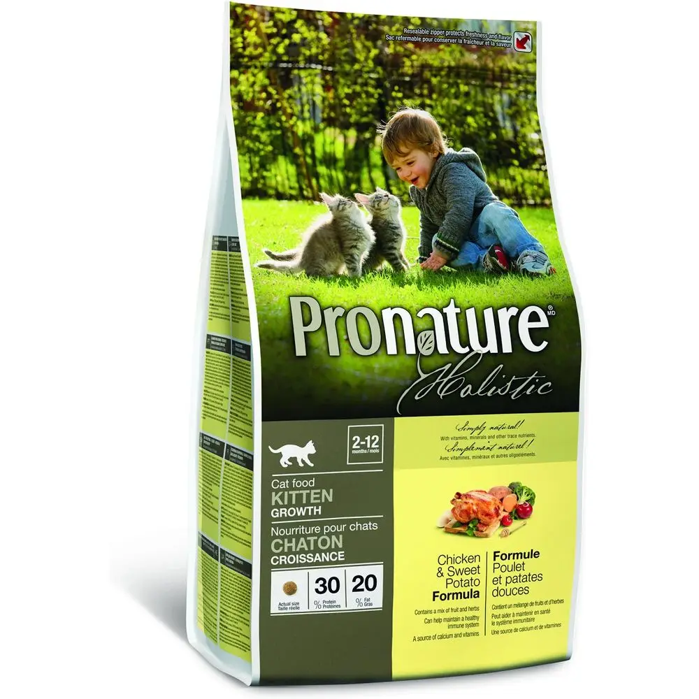 Pronature корм для котят всех пород, с курицей и сладким картофелем 2,72 кг