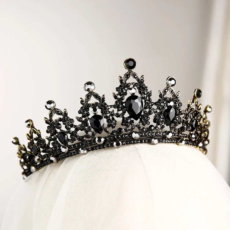 

fashion bride's crown black-style adult tiara wedding princess's birthday new year present