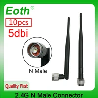 eoth 10pcslot 2 4ghz lte 4g 5dbi antenna modem 3g 4g aerial n male connector nickelplated