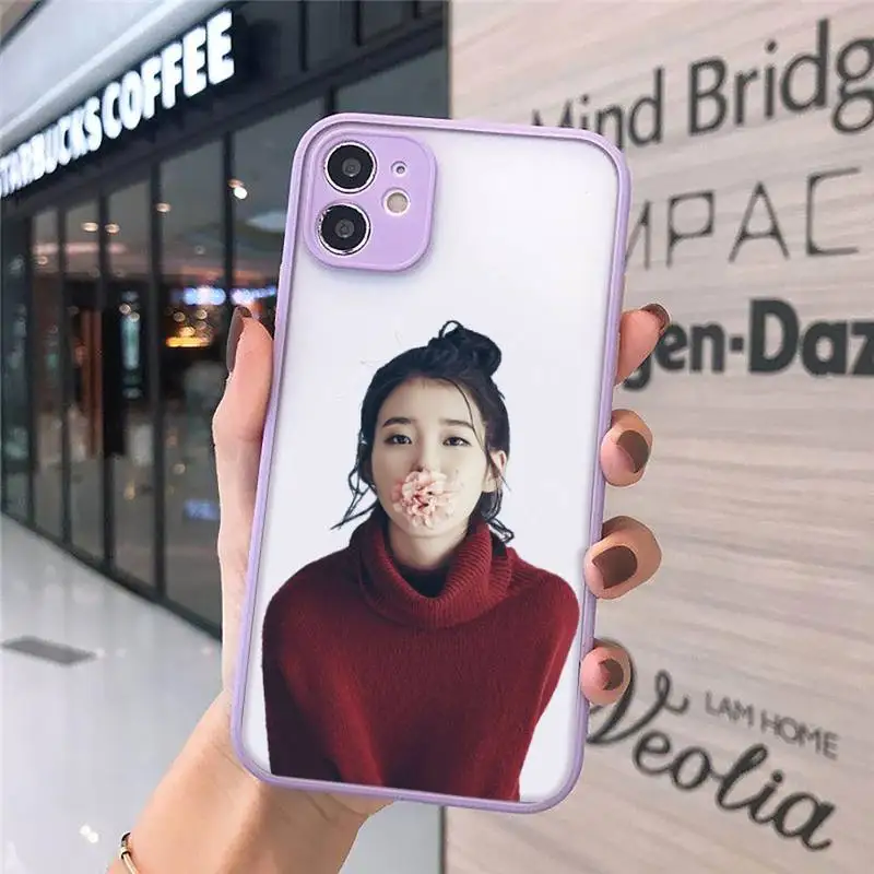 

IU Korean singer Phone Cases matte transparent For iphone 7 8 11 12 plus mini x xs xr pro max luxury brand cover shell