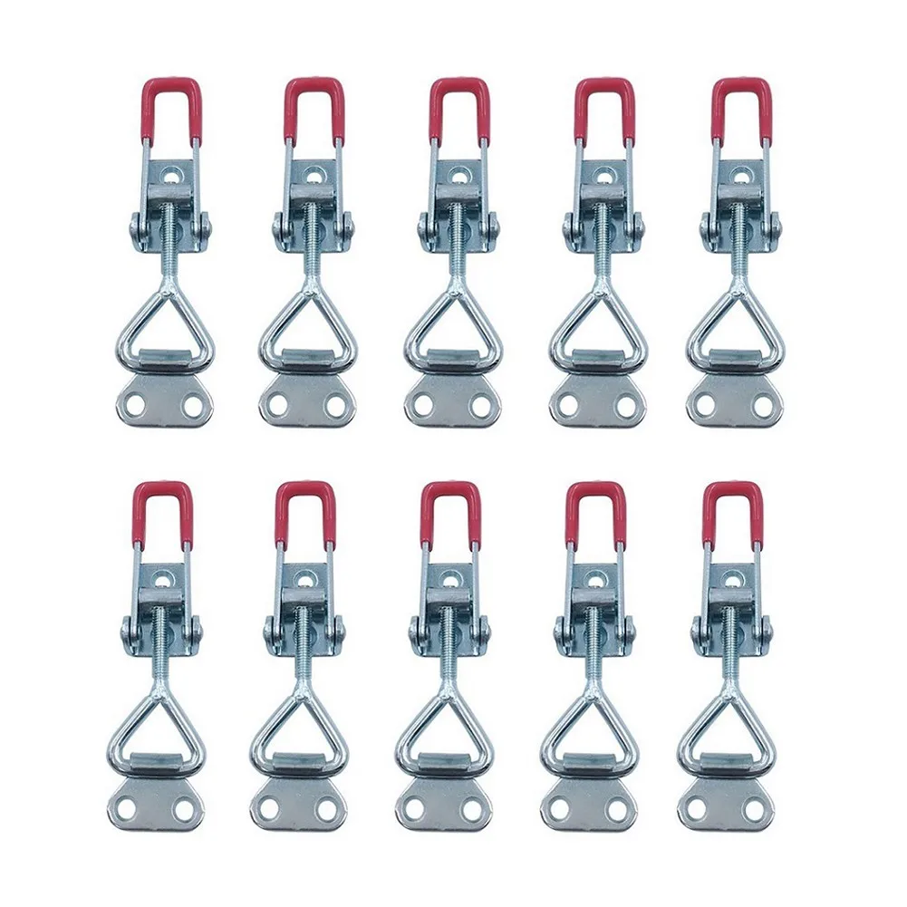 

10PCS Toggle Latch Clamp 4001 Holding Capacity 150Kg/330Lbs Adjustable Toolbox Case Metal Toggle Horizontal Hand Tool