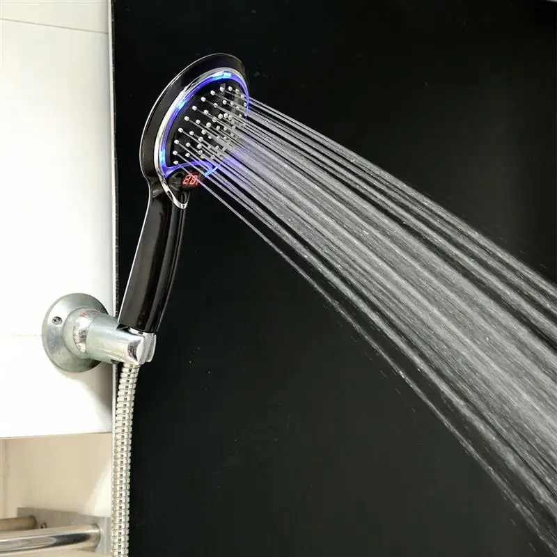 

LED Shower Head Color Changing LED Temperature Display High Pressure Handheld Glow Light Water Saving Showerhead For Bathroom