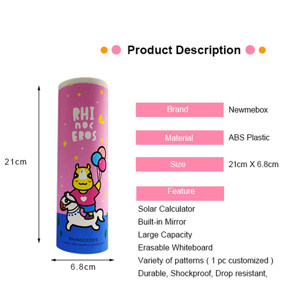 Чехол для карандашей розового цвета с мультяшным рисунком креативные