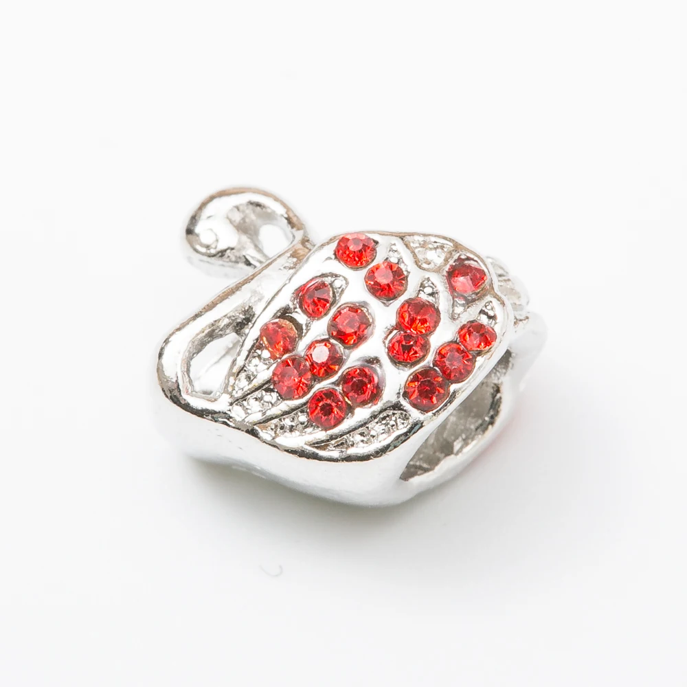 Посеребренные бусины подвески в виде лебедя 5 шт./лот Европейские Бусины сделай