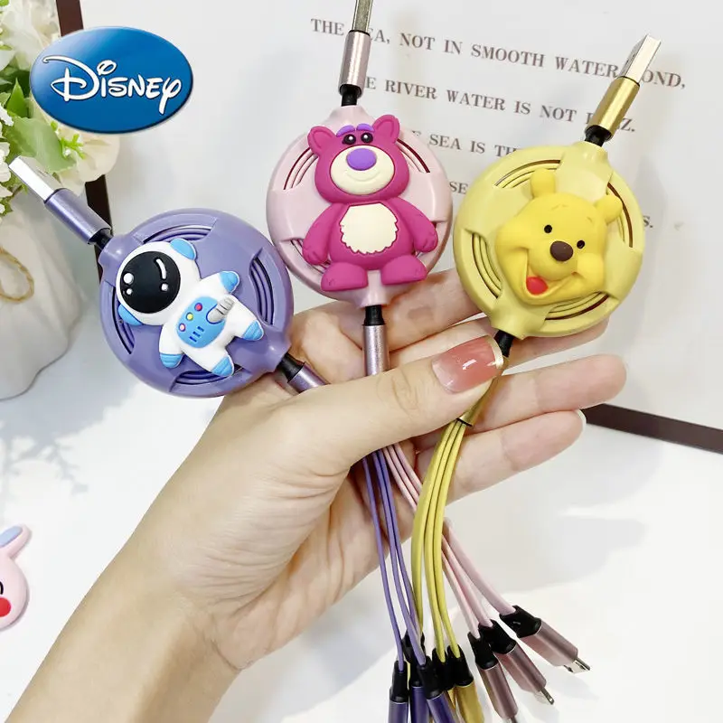 

Disney Star Delu Duffy Bear 3-in-1 Data Cable Car Applicable for Huawei Apple Android Charging Cable One for Three