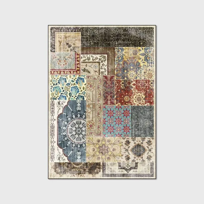 

120x160 Retro Vintage Carpet Persian Carpet Living Room Bedroom Mat Anti-slip Area Carpet Absorbing Boho Moroccan Tabisstyle