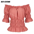 Женская Пиратская рубашка с открытыми плечами, блузка средневековой Эпохи Ренессанса, рубашка для костюма викингов, косплей